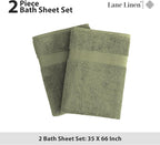 LANE LINEN 100% Ring Spun Cotton Luxury Bath Sheet 2 Pcs - Image 5