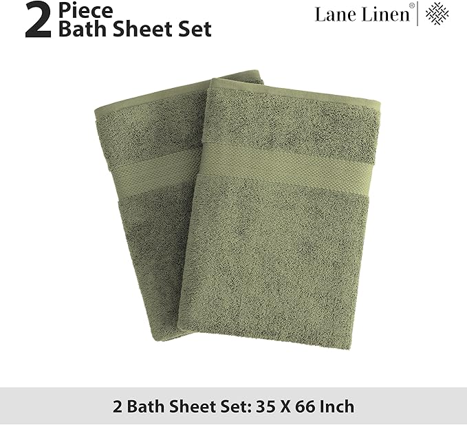 LANE LINEN 100% Ring Spun Cotton Luxury Bath Sheet 2 Pcs - Image 5
