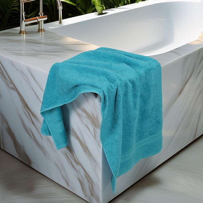 Commercial Bulk Pack of 12 Bath Towels – 100% Cotton Terry 24" x 48" – Ideal - Image 3