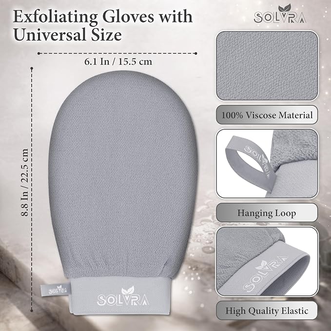Exfoliating glove for Shower & Exfoliating body scrubber – 100% Vegan Viscose - Image 2