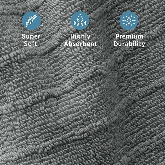 Welhome James 100% Cotton Textured Stripe Towels - Image 5