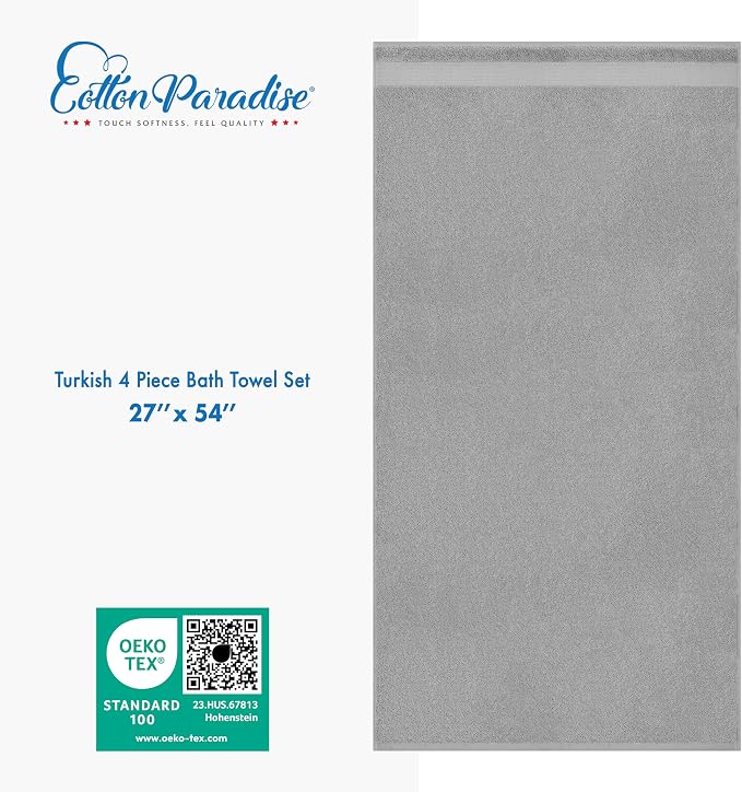 Cotton Paradise 4 Piece Turkish Bath Towels - Image 4