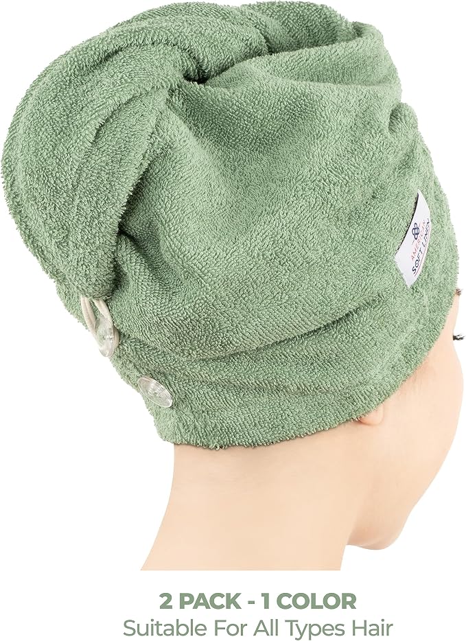 American Soft Linen 100% Cotton Hair Towels - Image 3