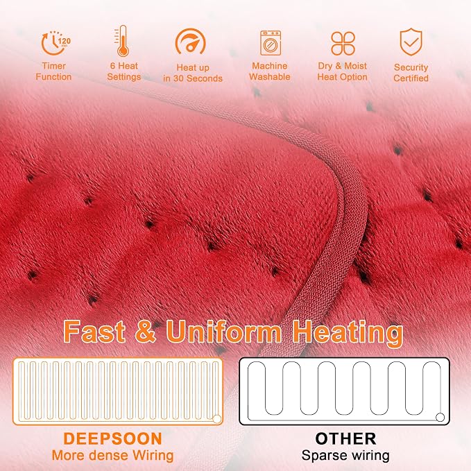 Deepsoon Heating Pad, Electric Heating Pads - Image 5