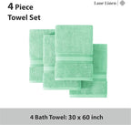 LANE LINEN 100% Cotton Bath Towels Set of 4 - Image 3