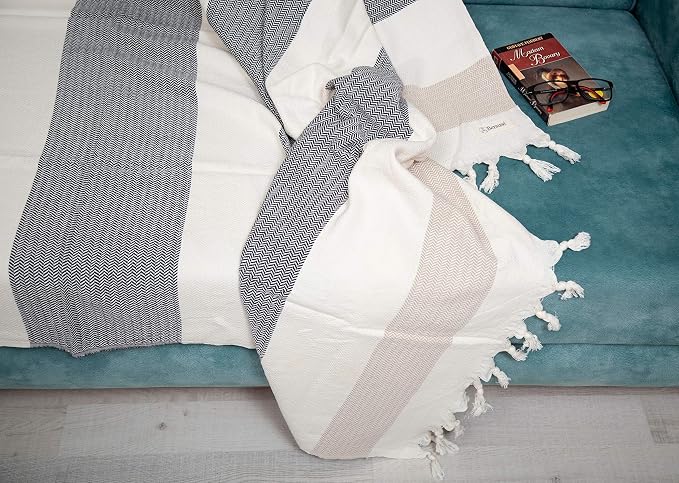 Bersuse 100% Cotton Aspendos XL Throw Blanket - Image 4