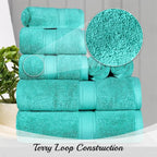 SUPERIOR Egyptian Cotton Pile 3 Piece Towel Set, Includes 1 Bath, 1 Hand - Image 3