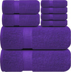 Infinitee Xclusives Luxury 100% Cotton Towel Set – 8 Piece Bathroom Towel Set – by InfiniteeXclusives