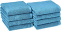 Amazon Basics 8-Pack Lightweight Quick-Dry Hand Towels, 100% Cotton, Lake Blue by AmazonBasics
