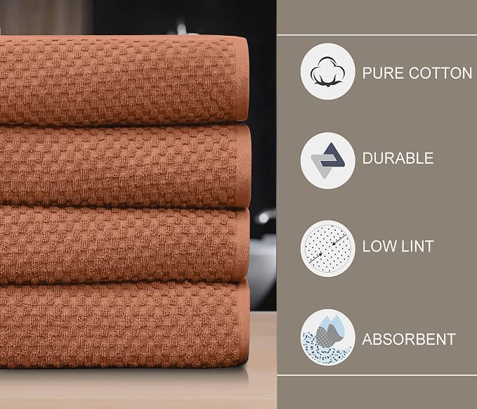 COTTON CRAFT Waffle Bath Towel - Image 4