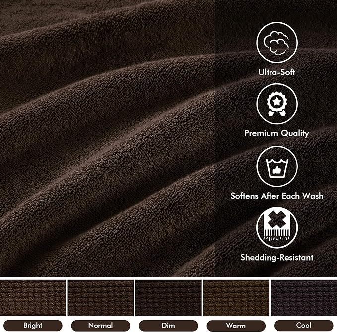 Madison Park 800GSM Bathroom Towel Set of 8 100% Cotton Bath Towel Set - Image 3