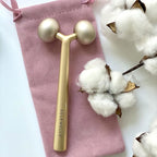 Facial Cooling Metal Gold Roller Massager, Contours Jawline, Promotes Lymphatic - Image 6