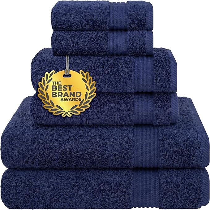 Cotton Paradise 6 Piece Towel Set 100% Cotton Soft Absorbent Turkish Towels by UNITEDHOMETEXTILE