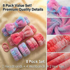8 Pcs Spa Headband and Wristbands Set - Image 7