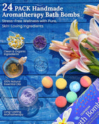 Hemp Oil Bath Bombs Women Gift Set, 24 Pack Natural Bubble Bath Spa Kit - Image 4