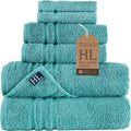 Hawmam Linen Teal Turquoise 6 Piece Bath Towels Set by HawmamLinen