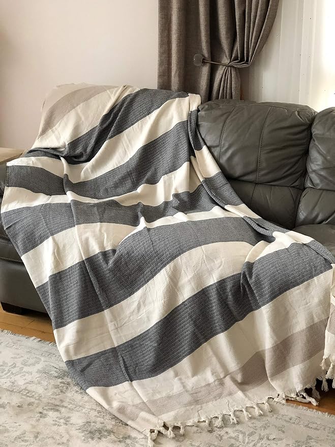 Bersuse 100% Cotton Aspendos XL Throw Blanket - Image 6
