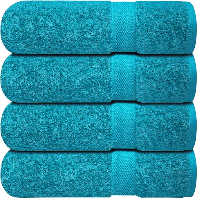 Infinitee Xclusives Luxury 100% Ring-Spun Cotton Bath Towels Set of 4 – Soft by InfiniteeXclusives