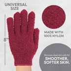4 Pairs Exfoliating Gloves, 100% Nylon, Dual Texture Body Scrub - Image 3
