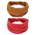 GiLi 2 Pack Wide Headbands for Women Boho African Knotted Non Slip Fashion Hair by GiLi