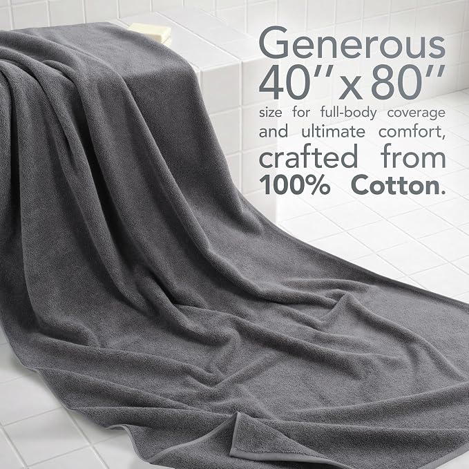 American Soft Linen 100% Cotton 600 GSM Turkish 40x80 Oversized Bath Towel Sheet - Image 2