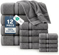 LANE LINEN Bath Towel Set of 12 – Premium 100% Cotton Towels by LaneLinen