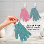 4 Pairs Exfoliating Gloves, 100% Nylon, Dual Texture Body Scrub - Image 7