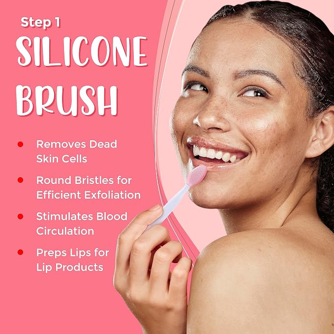6-in-1 Lip Care Kit With Lip Sleeping Mask, Silicone Brush, Sugar Lip Scrub - Image 3