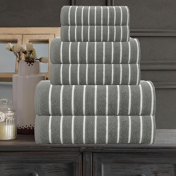CASA COPENHAGEN Ecstatic 6 Pieces Towel Set- Pine Grey, 600 GSM 2 Bath Towel 2 - Image 2