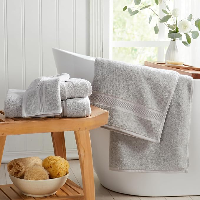 Springtree Home Luxury Bamboo Rayon Bath Towel Set of 4 | 35% Bamboo Rayon - Image 7