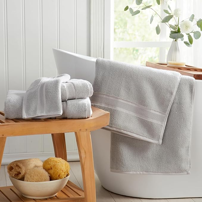 Springtree Home Luxury Bamboo Rayon Bath Towel Set 6 Piece Set | 35% Bamboo - Image 6
