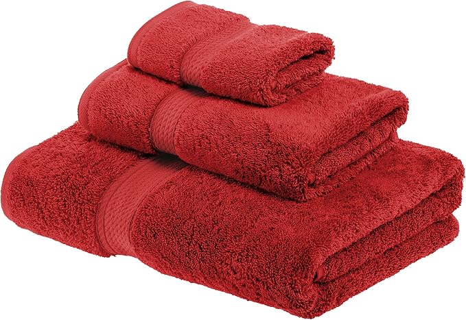 SUPERIOR Egyptian Cotton Pile 3 Piece Towel Set, Includes 1 Bath, 1 Hand - Image 2