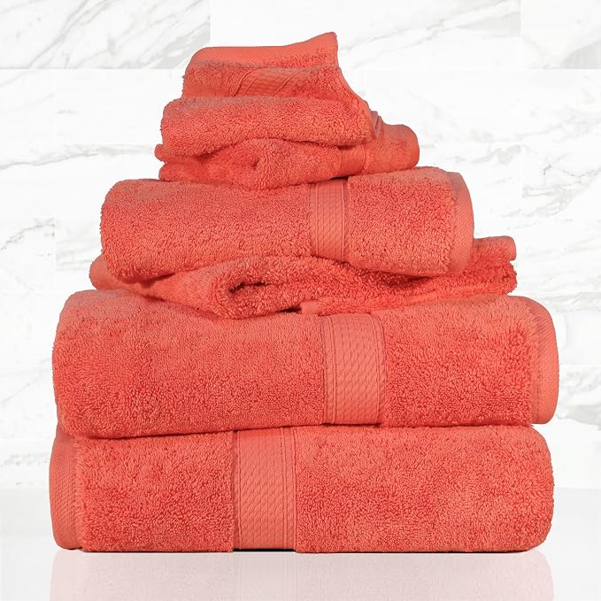 SUPERIOR Egyptian Cotton Pile 6 Piece Towel Set, Includes 2 Bath, 2 Hand - Image 2
