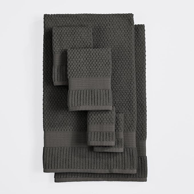 NY Loft 100% Cotton 6 Piece Bath Towel Set | Grey Towels | Oeko-TEX® Standard - Image 8