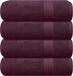 GLAMBURG Premium Cotton 4 Pack Bath Towel Set by GLAMBURG
