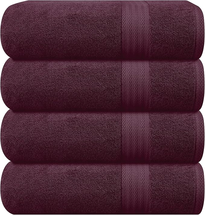 GLAMBURG Premium Cotton 4 Pack Bath Towel Set by GLAMBURG