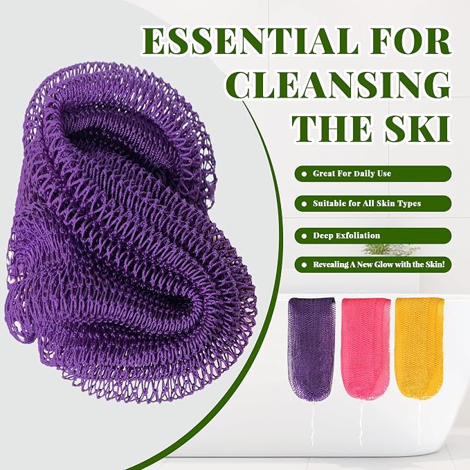 African Net Sponge Authentic, 3 Pieces Exfoliating Scrubber Bath Sponge - Image 4