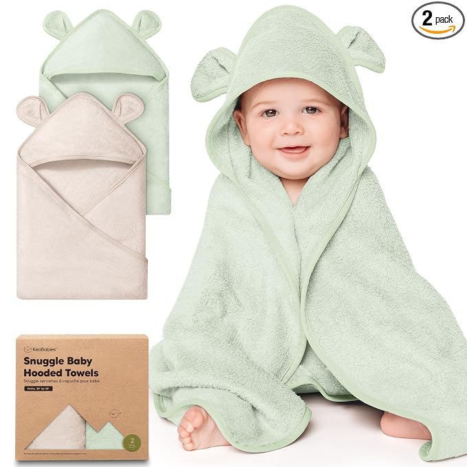 KeaBabies 2-Pack Hooded Baby Towels by KeaBabies