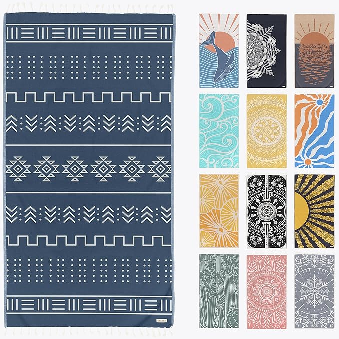 FESHKA Sand Proof Turkish Beach Towel – Oversized, Quick Dry & Lightweight by FESHKA