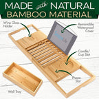 SereneLife Luxury Bamboo Bathtub Caddy Tray - Image 4