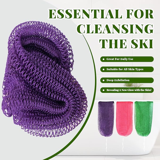 African Net Sponge Authentic, 3 Pieces Exfoliating Scrubber Bath Sponge - Image 4