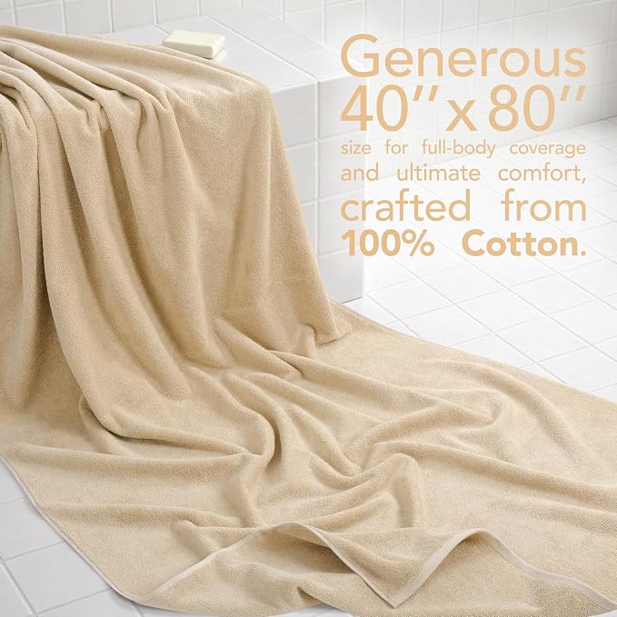 American Soft Linen 100% Cotton 600 GSM Turkish 40x80 Oversized Bath Towel Sheet - Image 2
