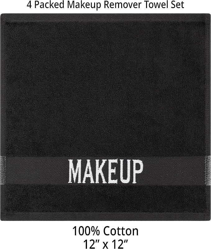 Cotton Paradise Makeup Remover Towels 4 Pack 100% Cotton 12x12 Inch Turkish - Image 3