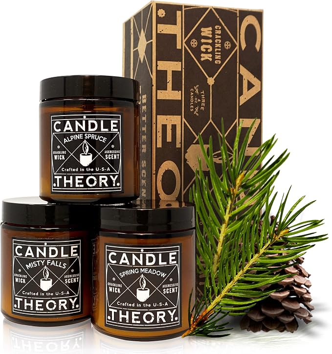 Scented Candle Gift Set with Crackling Wood Wicks 3, 4oz Candles, Misty Falls - Image 9