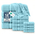 LANE LINEN Luxury Towel Set for Bathroom – 12-Pack 100% Cotton Towels, Zero by LaneLinen