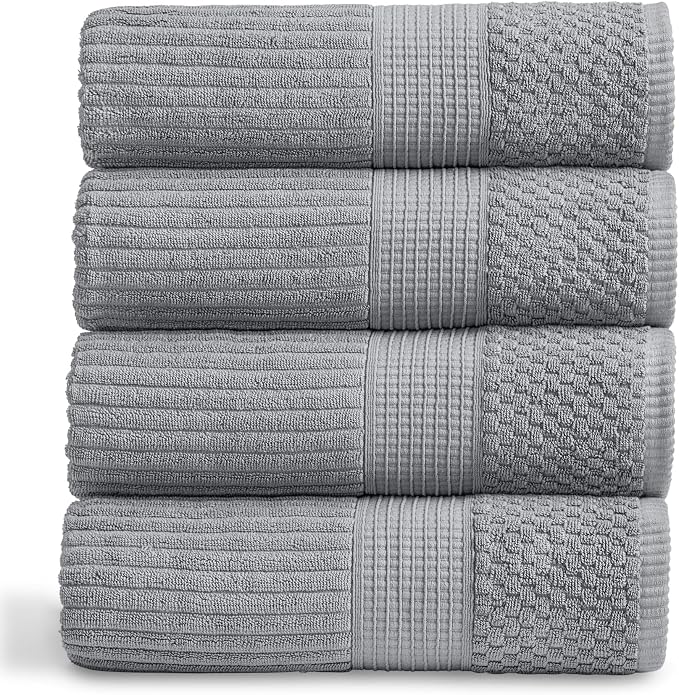 Springtree Home 100% Cotton Bath Towel Set of 4 | Super Soft & Absorbent by SpringtreeHome