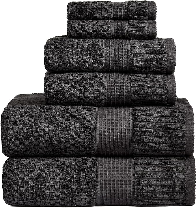 NY Loft 100% Cotton Towel Set 6 Piece | Super Soft & Absorbent Quick-Dry 2 Bath by NYLoft