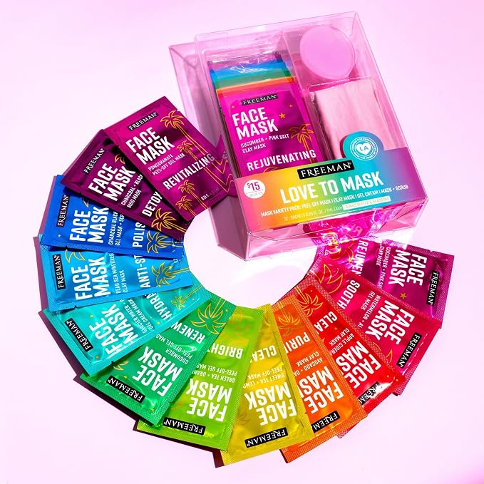 Freeman 14 Piece Love To Mask Variety Pack, Facial Masks - Image 7