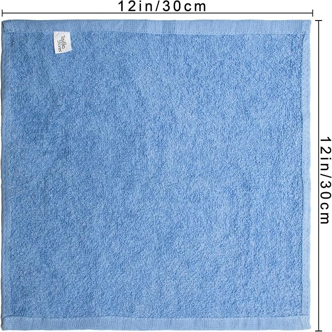Basic Wash Cloths 12x12 Inches – Bulk Pack of 24 – Blue Color – Soft and - Image 2