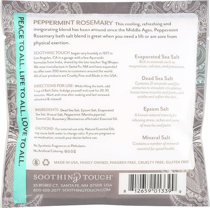 Soothing Touch Bath Salts Pouch, Peppermint Rosemary, 8 Ounce - Image 2